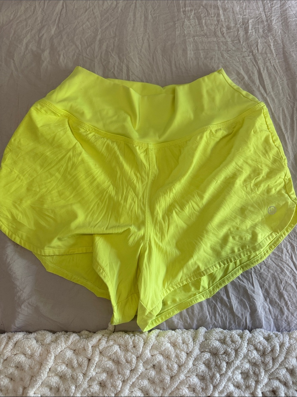 Gilly Hicks Neon Yellow High-Waist Athletic Shorts